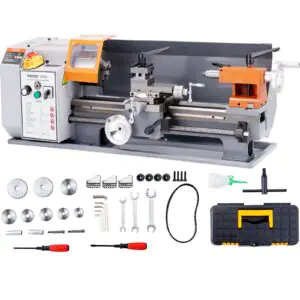 VEVOR C0620BX350 Metal Lathe Machine, 7.87'' x 13.78'', Precision Benchtop Power Metal Lathe,, 50-2500 RPM Continuously Variable Speed, 500W Brush Motor Metal Gears, with Tool Box for Processing Precision Parts