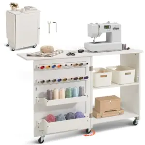 VEVOR HL20240800 Folding Sewing Table with Lockable Wheels