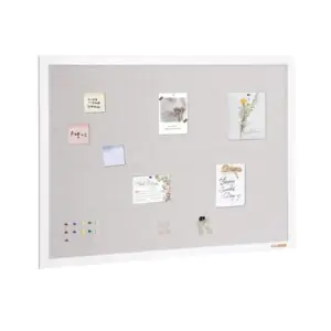VEVOR MPL-4836 48"x36" White Cork Board with Linen Surface Wall-Mounted Bulletin Board