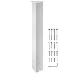 VEVOR VV-YXZ-ZCJ 34YCBS Mailbox Post, 43" High Mailbox Stand, White Powder-Coated Mail Box Post Kit, Q235 Steel Post Stand Surface Mount Post for Sidewalk and Street Curbside, Universal Mail Post for Outdoor Mailbox