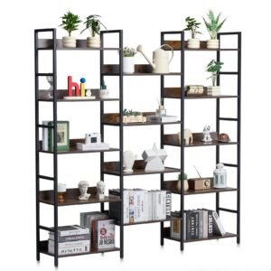 VEVOR C240729W-05 Metal Bookshelf Rustic Bookshelf 14-Tier