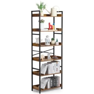 VEVOR YJX-BS003 Metal Bookshelf Rustic Bookshelf 6-Tier