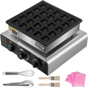 VEVOR HT-2240B Mini Dutch Pancake Maker, Heart-Shaped