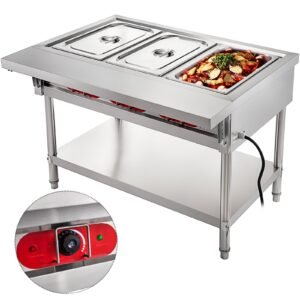 VEVOR Commercial Electric Food Warmer 3 Pot Steam