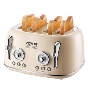 VEVOR WT-8200T Brushed Stainless Steel Toaster 4 Slice