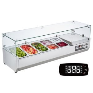 VEVOR E55TW Refrigerated Condiment Prep Station 140 W