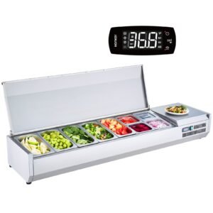 VEVOR E71TW-G Refrigerated Condiment Prep Station 160 W