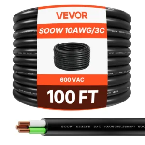 VEVOR 100 FT 10AWG Portable Power Cable 3 Conductor