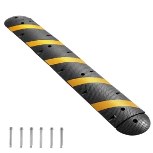 VEVOR SH-R14 6FT Rubber Speed Bump 2 Channel 22000 lbs/axle  1 Pack