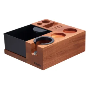 VEVOR Espresso Tamping Station, Sapele Wood, 9-in-1