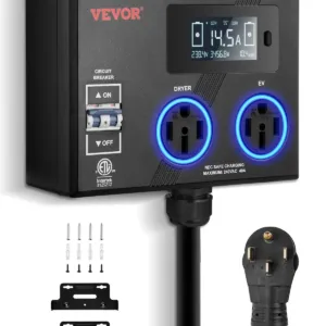 VEVOR LV04 NEMA Splitter for Dryer and EV, 3-Color LED Indicator