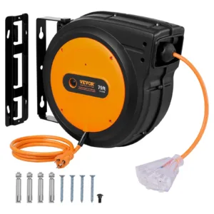 VEVOR ZX-ZD200 Retractable Extension Cord Reel, 75 FT