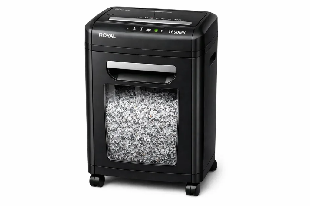 Royal 1650MX (Royal 29171Y) 16-Sheet Cross-Cut Shredder – A Reliable Choice for Secure Document Disposal