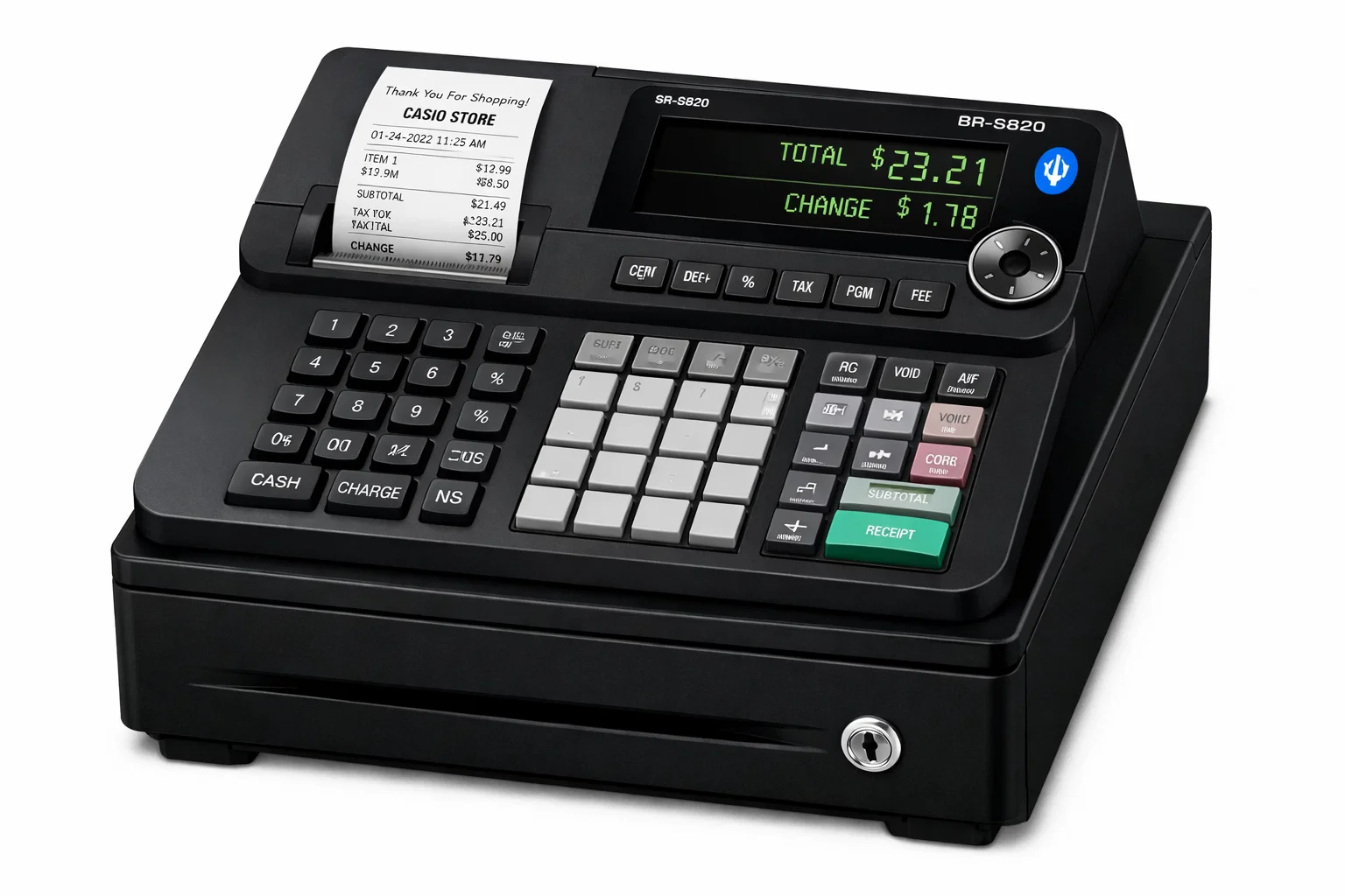 8. Casio SR-S820 Thermal Print Cash Register with Bluetooth Black