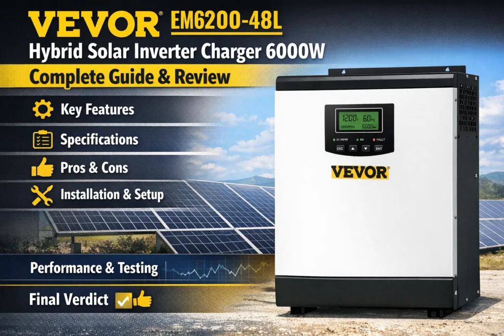 44. VEVOR EM6200-48L Hybrid Solar Inverter Charger 6000W