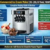 47. VEVOR Commercial Ice Cream Maker (10-20L/H Yield, 1000W)