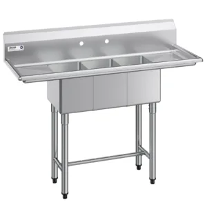 VEVOR 3 Compartment Sink, 18-Gauge