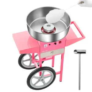 VEVOR Electric Cotton Candy Machine with Cart Pink