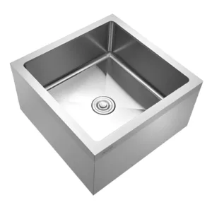 VEVOR Stainless Steel Floor Mop Sink, 24 x 24 x 13 in,