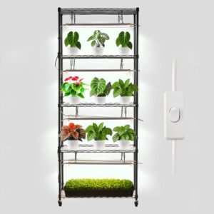 VEVOR DIY Plant Shelf with Grow Lights, 71 in Tall