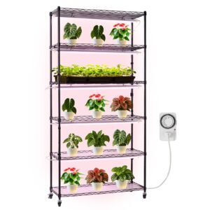 VEVOR Plant Shelf with Grow Light, 6-Tier