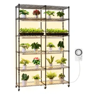 VEVOR 6C180120-2020T06P10-US Plant Shelf with Grow Light, 6-Tier